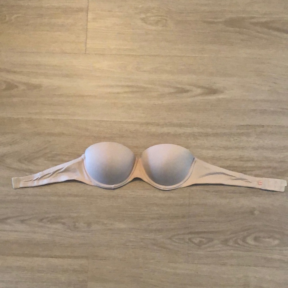 Beige 34B strapless bra from PINK